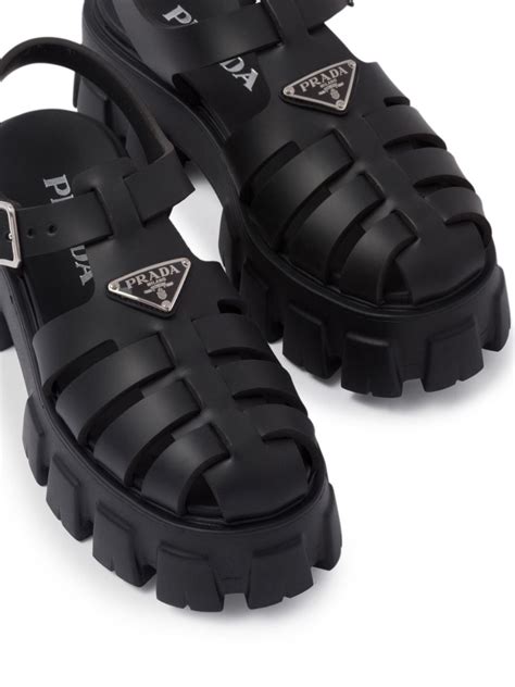 prada milano black ladies sandals sz 37|prada shoes for women.